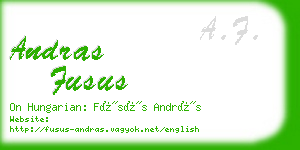 andras fusus business card